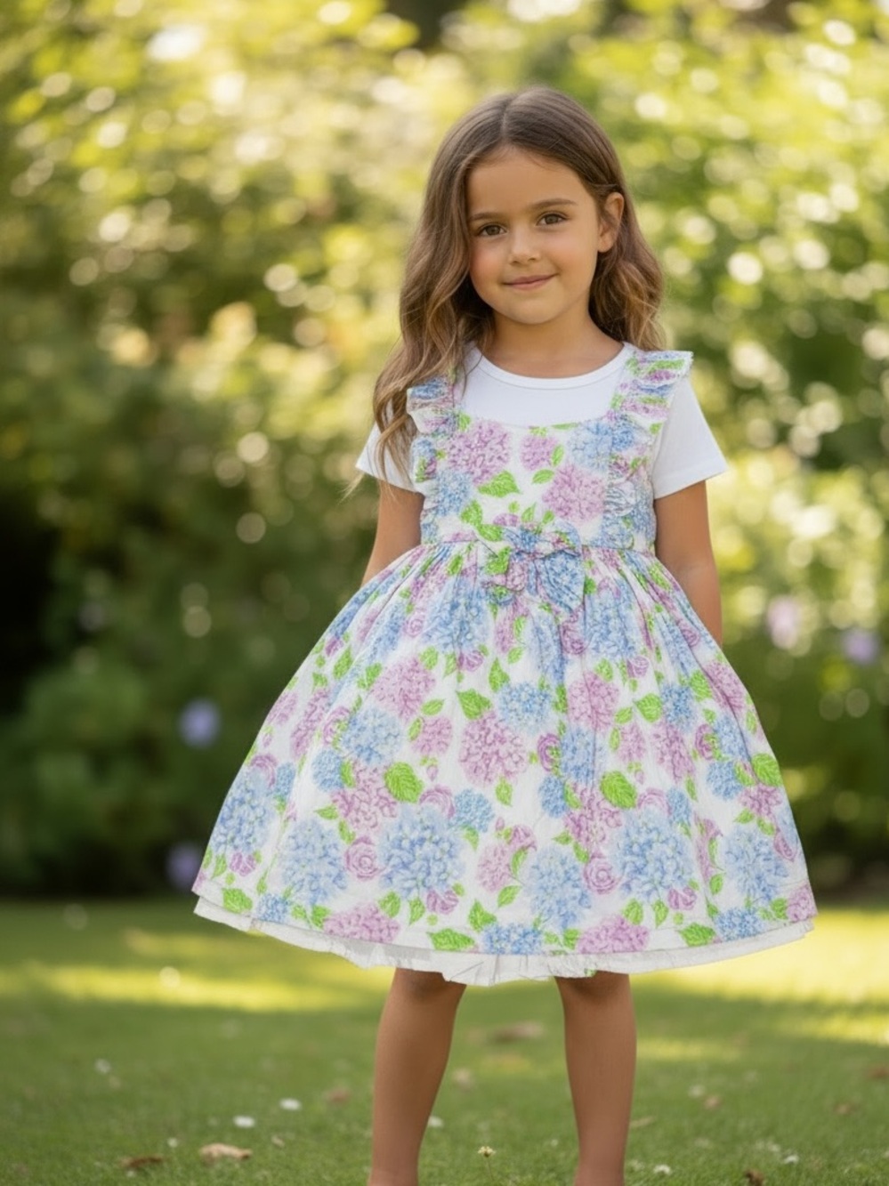 Tommy Bahama Girls Pastel Floral Cotton Sundress Layered Skirt Size 5T